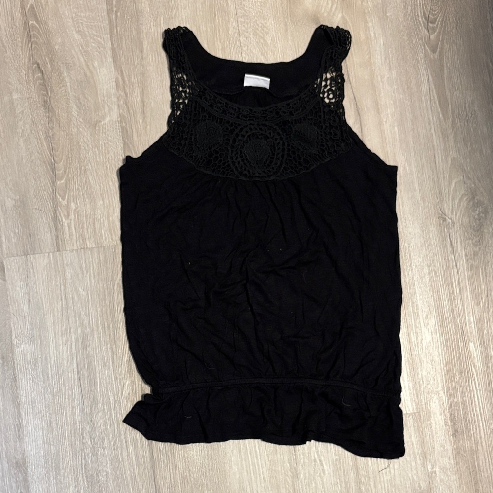 Black Sleeveless Lace Top